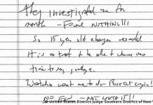 US: New York judge makes alleged Esptein suicide note public